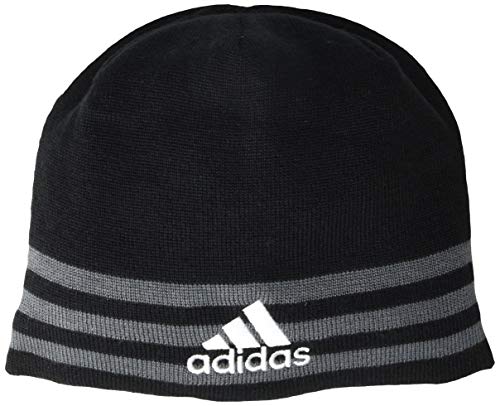 adidas Youth Kids-Boy's/Girl's Eclipse Reversible II Beanie, Black/Onix/White/Black/Onix Marl/Grey, ONE SIZE