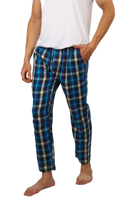 albatross Men's Cotton Blend Soft and Super Comfortable Checkered Pajamas-picture-12