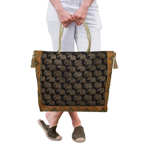Image of Designer Ethnic Handmade Brocade Silk Tote Bag For Women's Shoulder Bag Shopping Bag For Girls 16 Inch