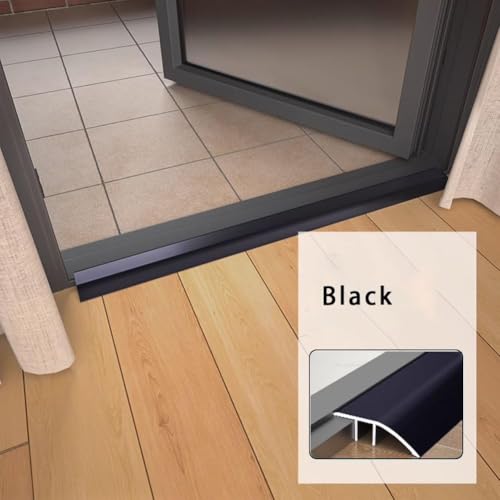 Schwellenrampe, Aluminium, Türschwelle, Einspannband, Übergangsprofil, geeignet für Steigungen von 6 – 12 mm (Silber, 1 m × 4,3 cm)