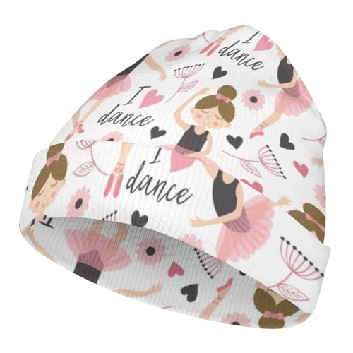 Ballerina Girls (2) Kids Beanie Hat for for Girls Boys Children Cap Winter Knitted Chemo Cancer Headwear Accessories Gifts Decoration Black