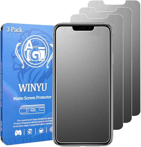 WINYU® 3 pellicole protettive in vetro temperato opaco per iPhone 14/13/13 Pro, copertura completa, antiriflesso, anti-impronte, antigraffio, vetro temperato 9H, per iPhone 14/13/13 Pro, 6,1 pollici