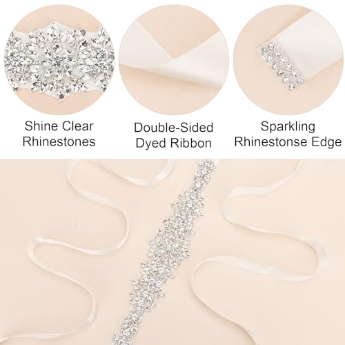 Handmade Rhinestone Bridal Belt Wedding Belts for Dresses with Ribbon4