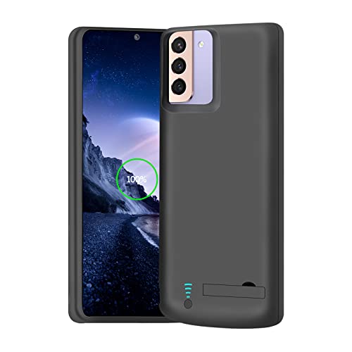 BAHOND Battery Case for Samsung Galaxy S21+ Plus 5G, 5000mAh Rechargeable Extended Battery Charging Charger Case, Add 100% Extra Juice, Not for S21 or S21 Ultra (6.7 inch) Black