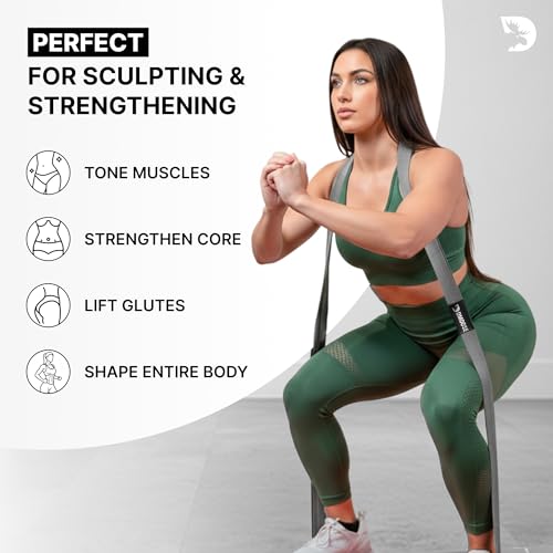 Image of DMoose Fitness Fabric Resistance Bands for Full Body Exercises - Non-Slip Thick Cloth Stretch Band for Squats, Lunges & Bicep Curls - Long Resistance Bands for Working Out - Booty Band for Men & Women