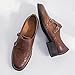 U-lite Womens Monk Strap Shoes Cowhide Perforated Fashion Buckle Vamp Brouge Oxfords Dress Shoes Deep Brown 5.5