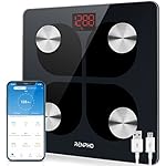 RENPHO Báscula de Grasa Corporal con Bluetooth – Báscula Elegante para Baño BMI Digital Escala, Analizador Recargable de Composición Corporal con USB y Aplicación