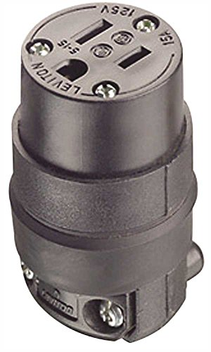 Leviton 15 Amp 125 Volt Cord Outlet Rubber Grounding 515CR Black