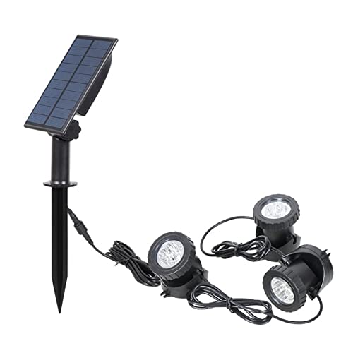 LRFVADW Luces de estanque subacuáticas alimentadas por energía solar subacuática, multicolor, sumergibles, focos de estanque, lámpara de paisaje impermeable para decoración de piscina y jardín al aire