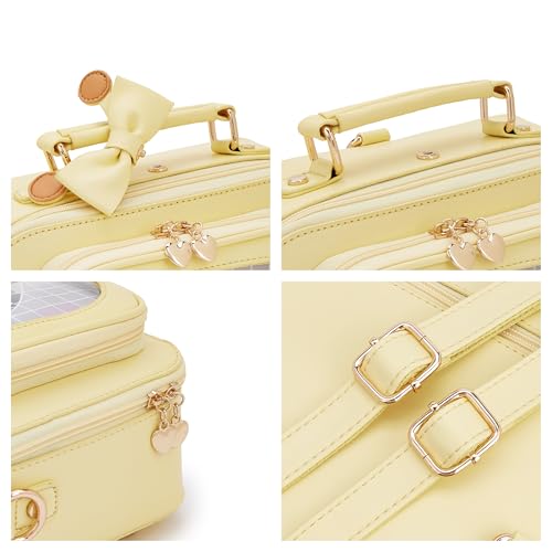 Image of Women TV Shape Ita Bag Shoulder Bag Ita Backpack Fun female Clear Window Anime Pins Display Purse (yellow)