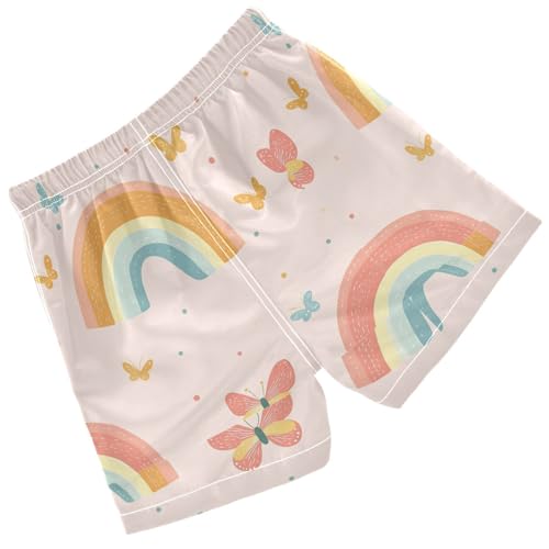 Pigsaly Boys Swim Trunks Cute Rainbows and Butterflies Pink Boys Board Shorts Swimsuit Swimwear Summer Bathing Suit 2T2