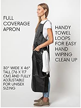 K-Rae Evolution Stay Dry Craft and Pottery Apron Split Leg Black Water ...