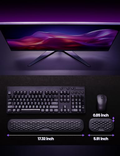 Image of VAYDEER Keyboard and Mouse Wrist Rest Pad Set Padded Memory Foam Hand Rest Support for Office, Computer, Laptop, Mac Typing and Wrist Pain Relief and Repair(Large Set)