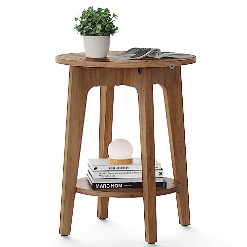 Rustic Walnut Side Table for Small Spaces