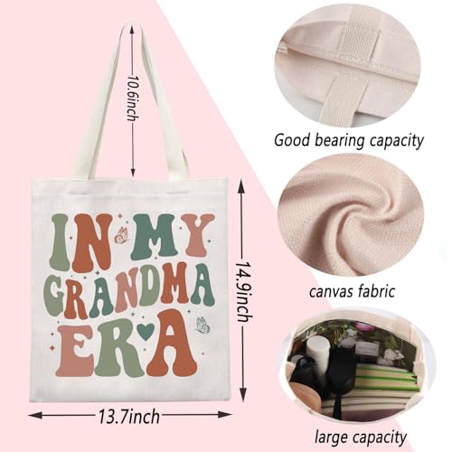 Bolso tote para abuela, regalo para el Día de la Madre, bolso de hombro para abuela o futura abuela, hecho de algodón resistente y plegable miniatura 4