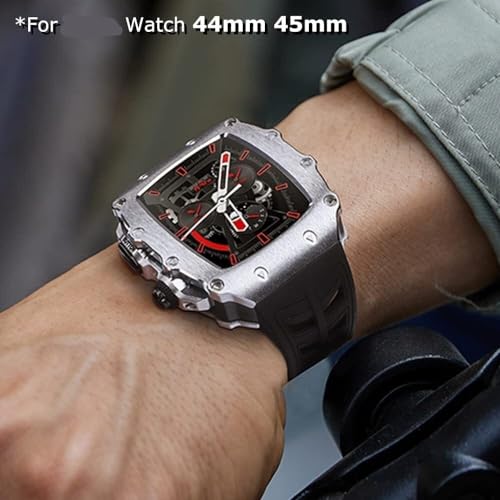 Correa de reloj de acero inoxidable de lujo que protege tu iWatch SE y 8 2