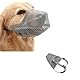 FANGCCC Maulkorb für Hunde, Atmungsaktiver Mesh Maulkorb, Verstellbarer Hundemaulkorb, Verhindert Beißen, Kauen und Bellen (Grau, M)