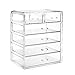 Casafield Acrylic Cosmetic Makeup Organizer & Jewelry Storage Display Case - 4 Large, 2 Small Drawer Set - Clear