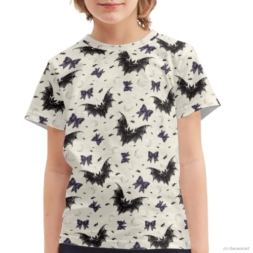 Image of Renewold Kids Novelty T-Shirt for Girls Boys Short Sleeve Crewneck Summer Tee Soft Breathable Graphic Shirt for Age 2-16