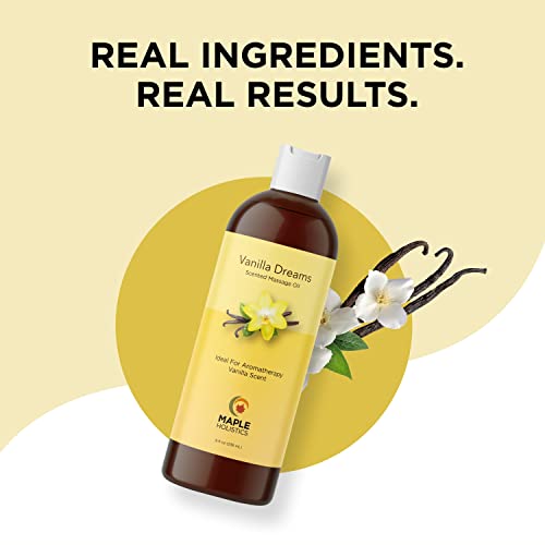 Vanilla Sensual Massage Oil For Couples - Irresistible Full Body Massage Oil With Jojoba Coconut And Sweet Almond Oil With Dreamy Vanilla Scent For Complete Relaxation - Non Gmo Gluten Free And Vegan #TOP4