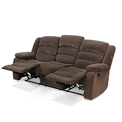 Image of Royaloak Divine Three Seater Recliner (Brown, Fabric)