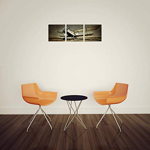 Tutubeer Vintage Airplane Wall Art Giclee Canvas Vintage Airplane Canvas Prints Old Paper Airplane Pictures Canvas Stretched And Framed Aircraft Pictures Paintings Artwork For Home Decor,3 Pcs/Set #TOP5