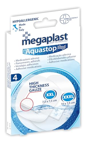 Megaplast 158112 Parches Elásticos Impermeables, Tamaño Grande, 4 Piezas