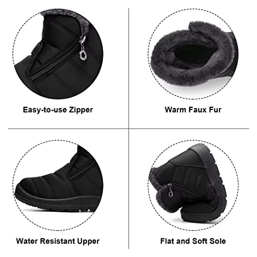 Cheval Winter Snow Zip Up Boots For Women, Fur Lined Warm Ankle Booties, Outdoor Anti-Slip Waterproof Comfortable Short Boot, Botas De Invierno Para Mujert #TOP2