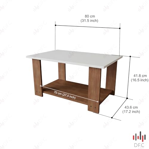 Image of DFC Element Alley Coffee Table Dual Tone Engineered Wooden Center Table for Living Room Modern Tea Table Spacious Top Sturdy Durable 1-Year Warranty 31.5x19.7x16.5 Inch