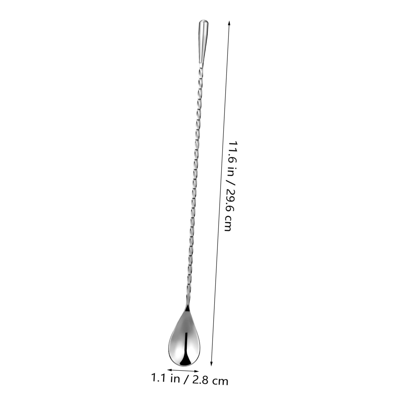 Set di 6 Bar Spoon Lunghi in Acciaio Inossidabile Argento | Mixing Wine , Leggeri e Facili da Usare, Accessori da Bar per Cocktail e Aperitivi