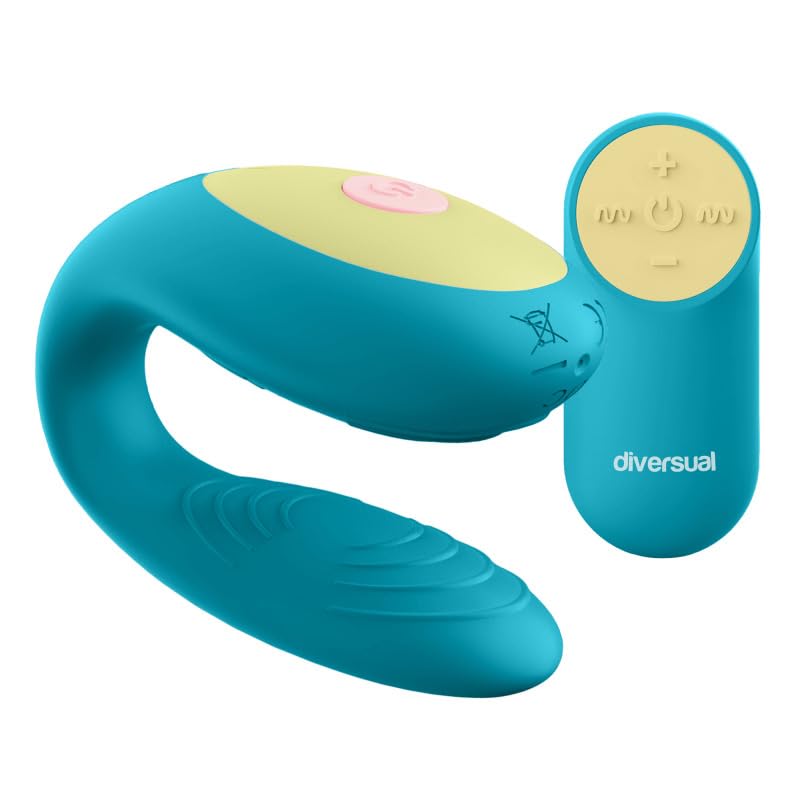 Omega, Vibrador para Parejas, Recargable USB, Control Remoto con Mando, 4 Intensidades, 7 Modos de Vibración, Silicona, Ultra Suave, Sumergible (Turquesa)
