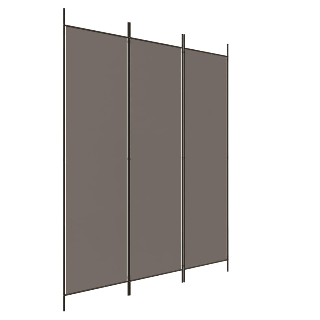 Divisorio a 3 pannelli, 150 x 220 cm, antracite, tessuto traspirante e resistente, design pieghevole, facile da montare, ideale per separare gli spazi interni,