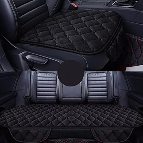 HONCENMAX Soft Car Seat Cover, Plush Cushion Pad Mat Protector for Auto, Universal for Sedan Hatchback SUV, Car Interior Accessories - 2 Front Seat Covers & 1 Rear Seat Cover Cover