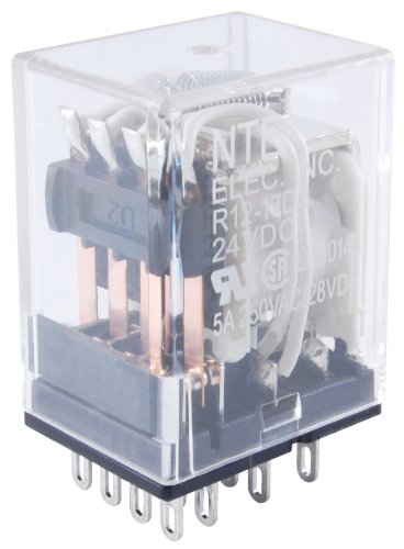 NTE Electronics R14-11A10-12 Series R14 General Purpose AC Relay, DPDT Contact Arrangement, 10 Amp, 12 VAC