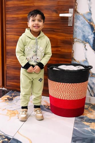 Image of SLAPPY Laundry Basket Large Hamper, Woven Baskets for Storage, 17.8 inch x 15.8 inch x 13.8 inch, Wicker Laundry Baskets for Living Room, Dirty Clothes Basket, Baby Hamper for Nursery, Black & RAINREDY (Modern)