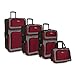 U.S. Traveler New Yorker Lightweight Expandable Rolling Luggage 4-Piece Suitcase Set, Red