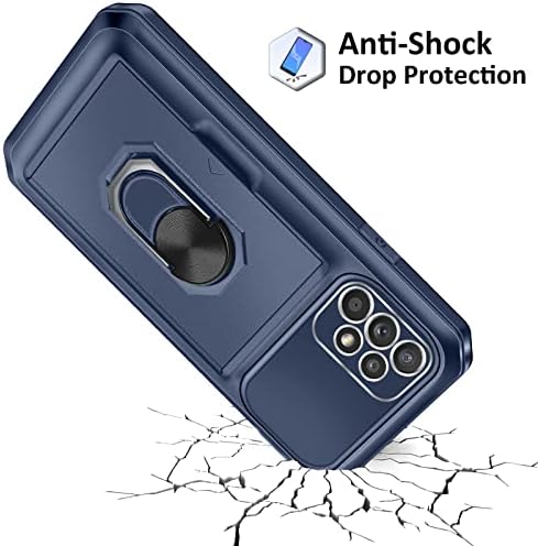 Vunake for Samsung A13 4G Case with Card Holder Galaxy A13 4G Wallet Case with Ring Kickstand Heavy Duty Hard PC TPU Bumper Cover Armor Shockproof Protective Phone Case Cover for Samsung Galaxy A13 4G