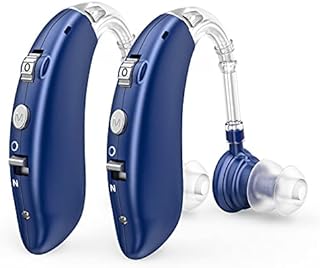 Hearing Aids for Seniors, Rechargeable with Noise Cancelling, Nano Hearing Aids,Digital Hearing Amplifier for Hearing Loss, Invisible Hearing Aid,Ear Sound Amplifier,Hearing Devices Assist(BLUE)