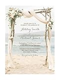 ajinvites Beach Arbor Wedding Invitations Destination Beach Wedding with RSVP Option Quantity of 50