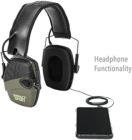 Howard Leight by Honeywell 1013530 Impact Sport Sound Amplification Electronic Shooting Earmuff, Classic Green