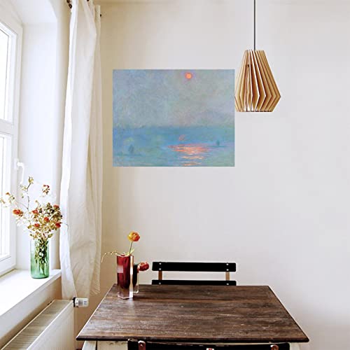 Claude Monet Wall Prints - Waterloo Bridge Sunlight In The Fog Poster - Impressionism Wall Art - Landscape Oil Painting Reproduction Nature Pictures For Bathroom Office Unframed (Waterloo Bridge Sunlight In The Fog,12X15Inches/30X38Cm) #TOP3
