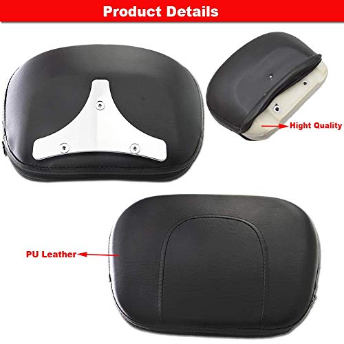 Asd Detachable Chrome Passenger Sissy Bar W/Backrest Pad & 4-Point Docking Hardware Kit Compatible With Harley Davidson 1997-2008 Touring Electra Glide Road King Street Glide #TOP4