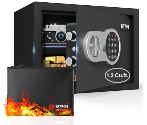 [ 1.2 Cu.ft. ]PATRON Fireproof Safe for Home,Digital Security Home Cabinet Safes for Money Cash Documents,Safe Box with Electronic Keypad,Removable Shelf for Office Business 1.2 Cu.ft. by PATRON - Used condition - US$53.19