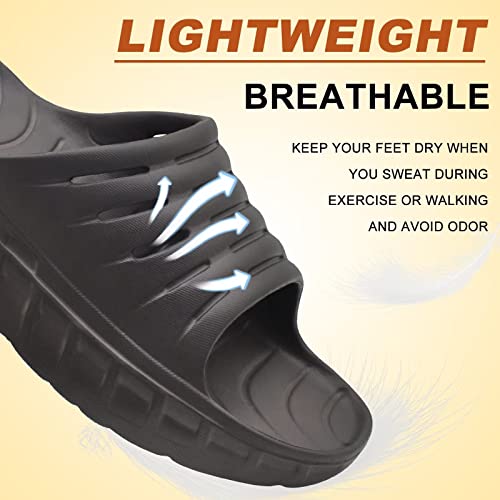 Kuailu Mens Recovery Sandals Sport Comfortable Arch Support Archies Cushioned Athletic Slides Orthopedic Plantar Fasciitis Open Toe Slip On Sliders Runner Running Active Exercise Sandels Brown Size 11 #TOP6