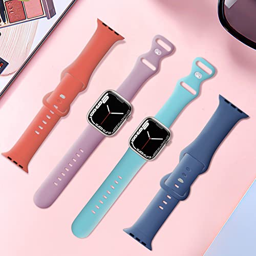 Polyjoy [2 Pack] For Kids Apple Watch Band, Soft Silicone Sport Replacement Strap Compatible For Iwatch Series 8 7 6 5 4 3 2 1 Se 38Mm 40Mm 41Mm, Suitable For Boys Girls Or Adults Small Wrists. #TOP3