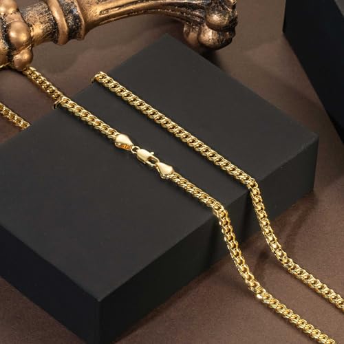 14K Gold Chain for Men Gold Cuban Link Chain for Men 14K Gold Necklaces for Women Chains for Mens Necklace Chains 5MM4