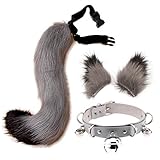 Watreketal Juego de pinzas para el pelo y collar de piel sintética para el cuello, para hombre