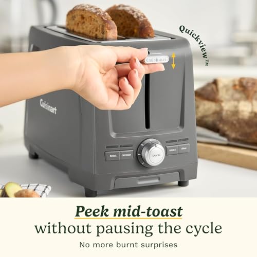 Image of Cuisinart Core Collection 2-Slice Toaster | Extra-Long Slots for Artisan Bread | Bagel Setting |High-Lift Quickview | Single Slice & Defrost Functions | +30sec Toast Boost |Removable Crumb Tray