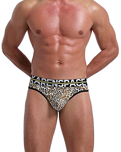 FULLSCHARM Herren Jockstrap mit sexy Seidendruck, ideal für sportliche Unterstützung, leichtes Jockstrap, leopard, X-Large-XX-Large Cover