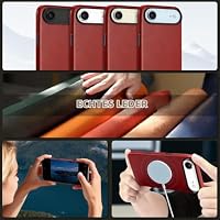 SHIELDON Lederhülle für iPhone Air 6,5" 5G 2025, Retro Rot – Ansicht 9